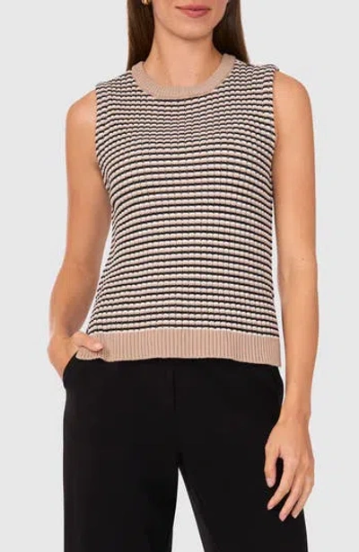 Halogen ® Stripe Sleeveless Sweater In Black