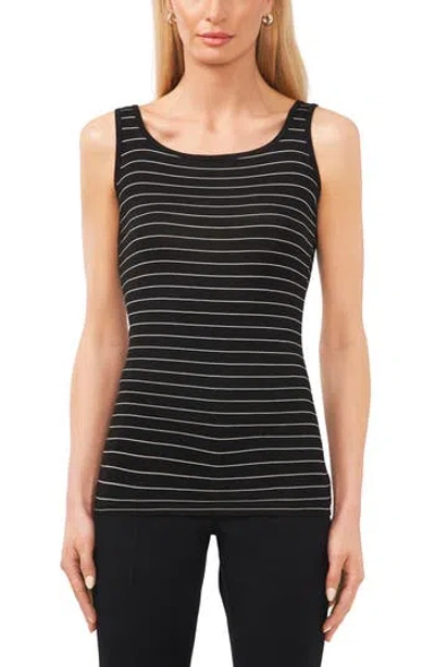 Halogen ® Striped Favorite Tank Top In Black/white Mini Stripe