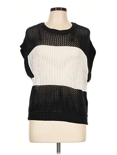 Pre-owned Halogen Sweater Vest In Black