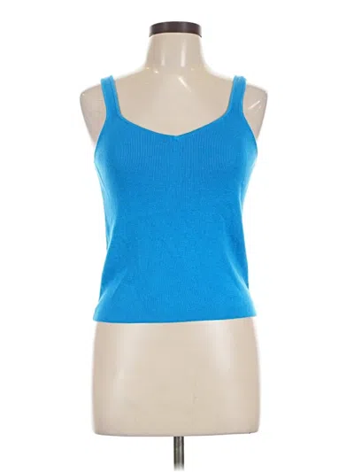 Pre-owned Halogen Sweater Vest In Blue