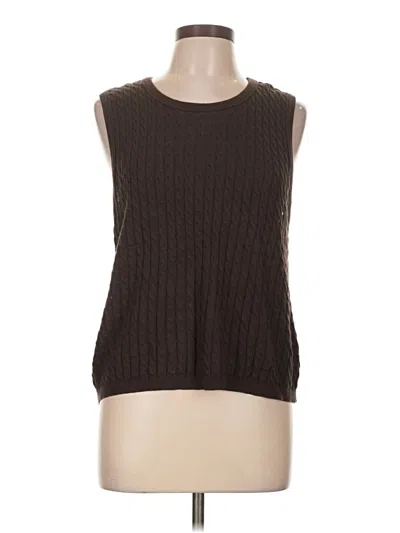 Pre-owned Halogen Sweater Vest In Brown