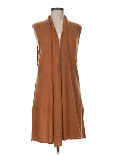 Pre-owned Halogen Sweater Vest In Brown