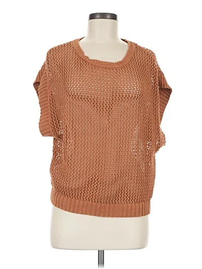 Pre-owned Halogen Sweater Vest In Brown