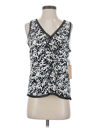 Pre-owned Halogen Tank Top Black Plunge Neckline Tops