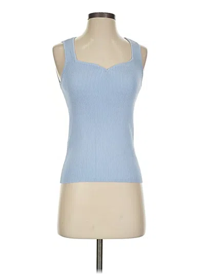 Pre-owned Halogen Tank Top Blue Strapless Neckline Tops