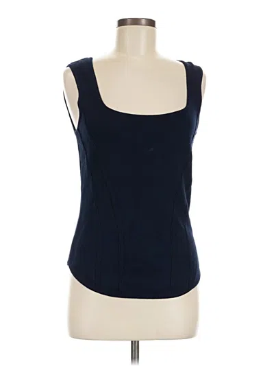 Pre-owned Halogen Tank Top Blue Strapless Neckline Tops