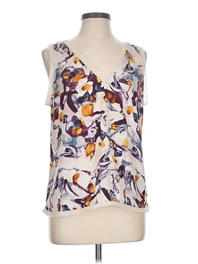 Pre-owned Halogen Tank Top Ivory Plunge Neckline Tops