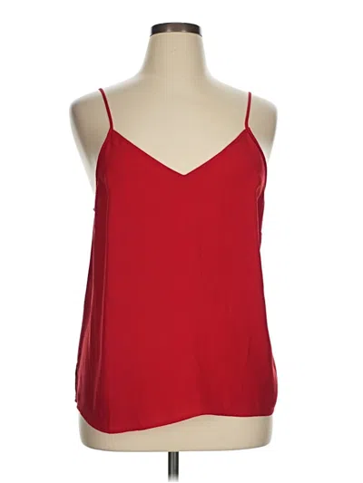 Pre-owned Halogen Tank Top Red Halter Neckline Tops