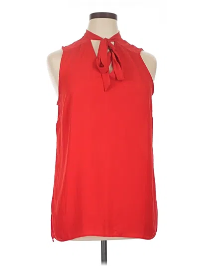 Pre-owned Halogen Tank Top Red Halter Neckline Tops