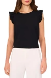 Halogen ® Textured Ruffle Button Top In Rich Black