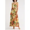 Halogen ® Thick Strap Empire Waist Maxi Dress In Multi