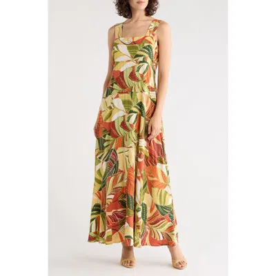 Halogen ® Thick Strap Empire Waist Maxi Dress In Multi