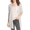 Halogen ® Three-quarter Sleeve Cashmere Cardigan In Gray