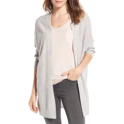 Halogen ® Three-quarter Sleeve Cashmere Cardigan In Gray