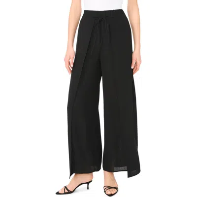 Halogen ® Tie Front Overlay Wide Leg Pants In Black