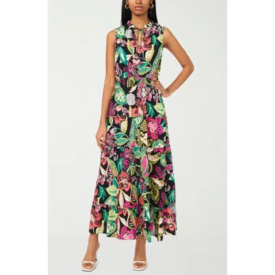 Halogen ® Tie Keyhole Sleeveless Tiered Maxi Dress