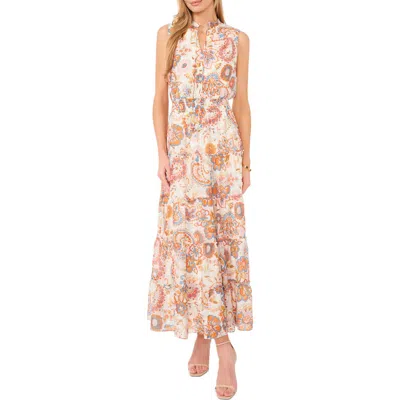 Halogen ® Tie Neck Sleeveless Tiered Maxi Dress
