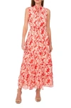 Halogen ® Tie Neck Sleeveless Tiered Maxi Dress In Brilliant Red