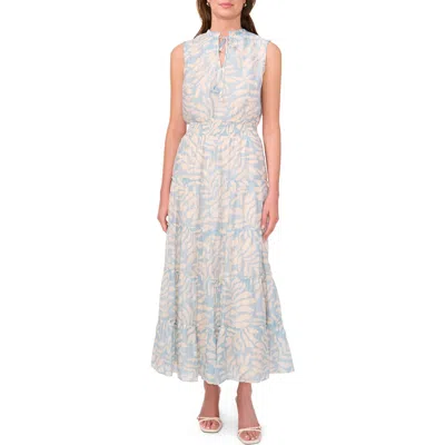 Halogen ® Tie Neck Sleeveless Tiered Maxi Dress In White