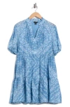 Halogen ® Tiered Split Neck Dress In Blue