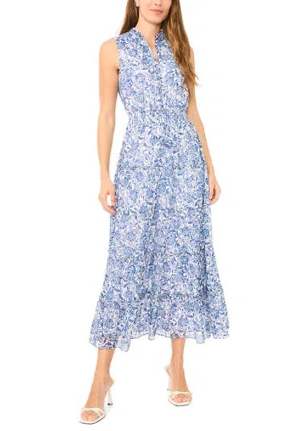Halogen ® Tiered Tie Neck Maxi Dress In Blue