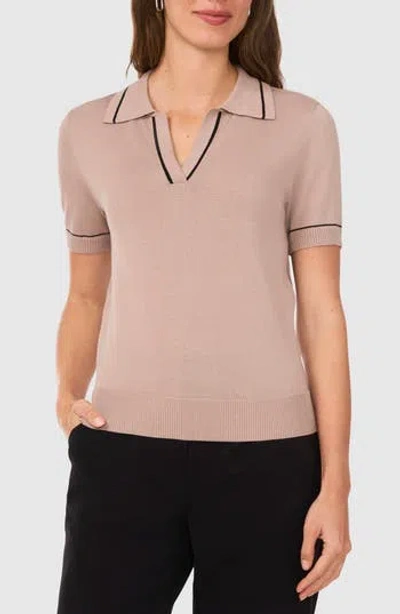 Halogen ® Tipped Johnny Collar Polo Sweater