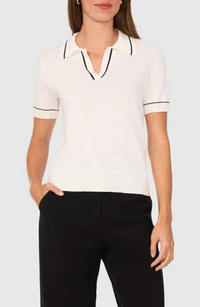Halogen ® Tipped Johnny Collar Polo Sweater