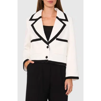 Halogen ® Tipped Single Breasted Crop Blazer