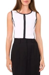 Halogen ® Tipped Sleeveless Top In Bright White