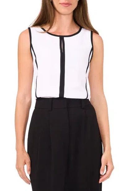Halogen ® Tipped Sleeveless Top In Bright White
