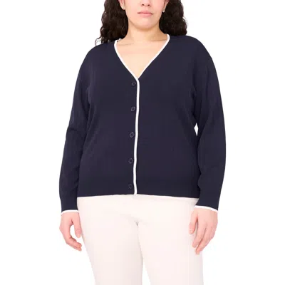 Halogen ® Tipped V-neck Cardigan In Blue