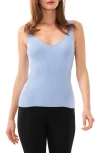 Halogen Traveling Rib Sweater Tank In Placid Blue