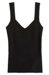 Halogen Traveling Rib Sweater Tank In Rich Black