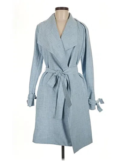 Pre-owned Halogen Trenchcoat In Blue
