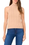 Halogen ® Turtleneck Cable Stitch Cotton Sweater Tank In Brown