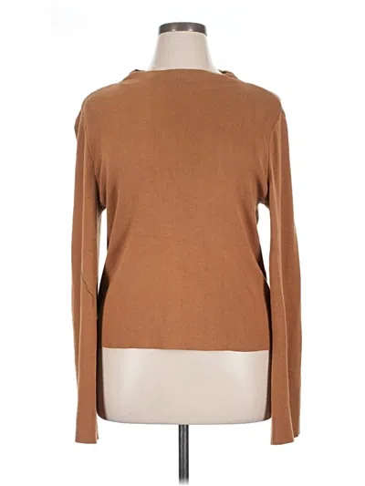 Pre-owned Halogen Turtleneck Sweater In Brown