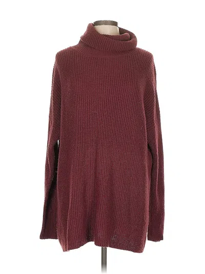 Pre-owned Halogen Turtleneck Sweater In Burgundy