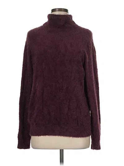 Pre-owned Halogen Turtleneck Sweater In Burgundy