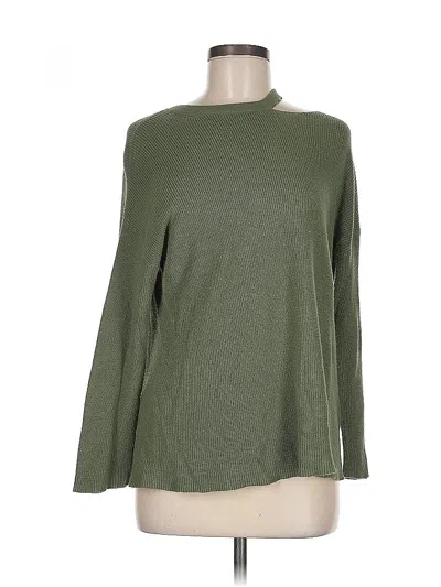 Pre-owned Halogen Turtleneck Sweater In Green
