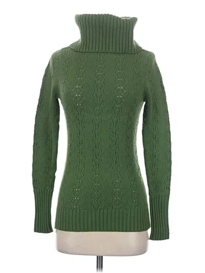 Pre-owned Halogen Turtleneck Sweater In Green