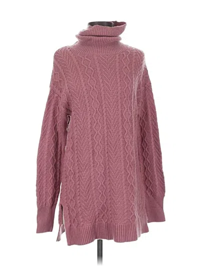 Pre-owned Halogen Turtleneck Sweater In Pink