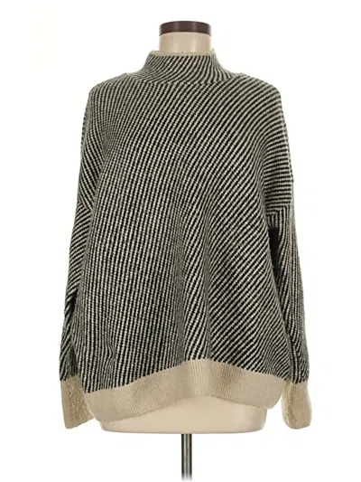 Pre-owned Halogen Turtleneck Sweater In Silver