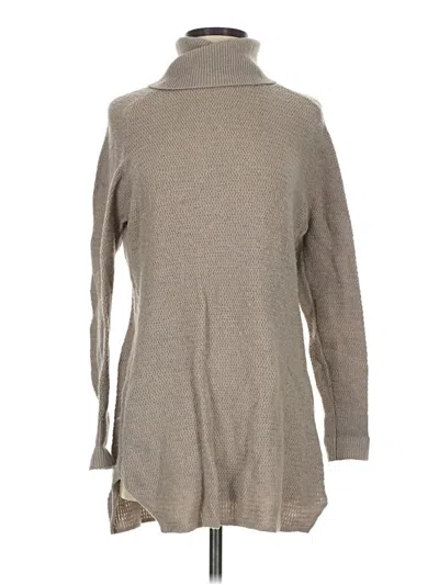 Pre-owned Halogen Turtleneck Sweater In Tan