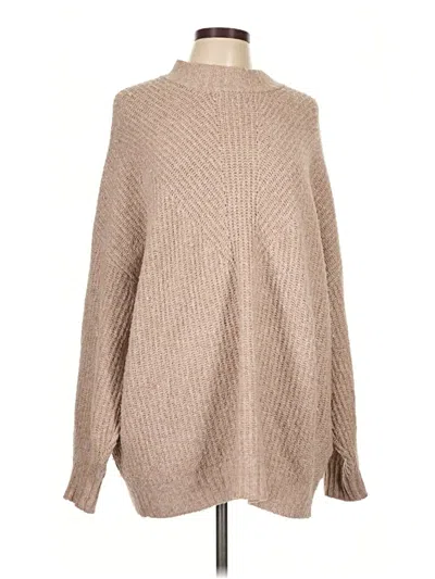 Pre-owned Halogen Turtleneck Sweater In Tan