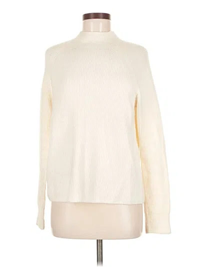 Pre-owned Halogen Turtleneck Sweater In White