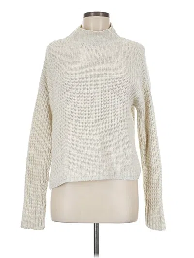Pre-owned Halogen Turtleneck Sweater In White