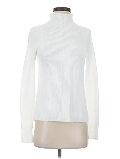 Pre-owned Halogen Turtleneck Sweater In White