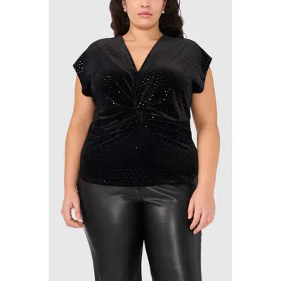 Shop Halogen ® Twist Front Knit Top In Heat Rich Black