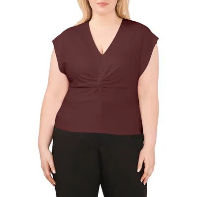 Halogen ® Twist Front Knit Top In Spiced Apple Beige