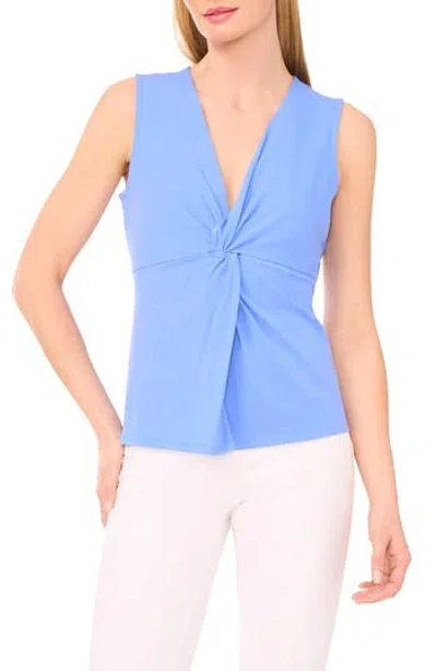 Halogen ® Twist Front Sleeveless Cotton Knit Top In Blue